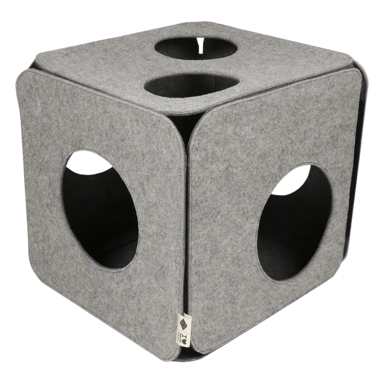 Cat Toy Felt Play Cube Grey ILHC 40x40x40cm Bundle – 2 × 40 × 40 × 40 cm