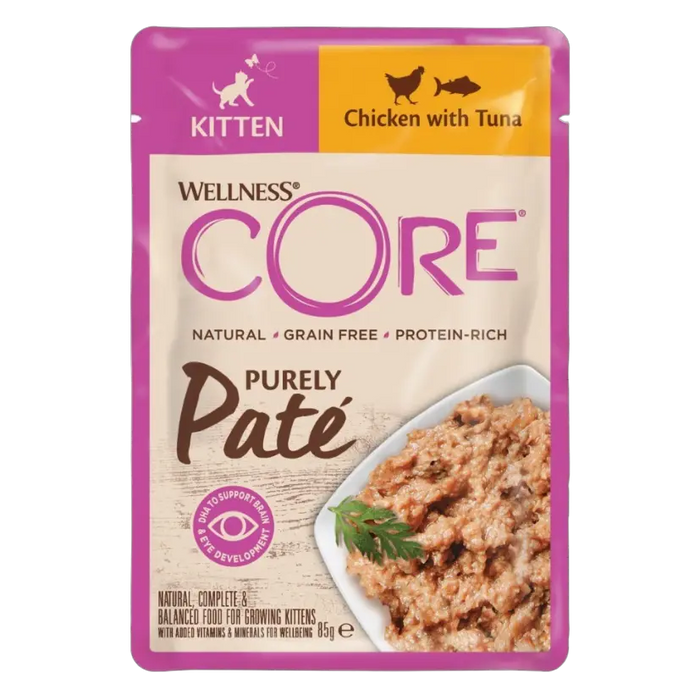 Wellness Core Kitten Pouch Chicken Tuna 85g Bundle – 24 × 85 g