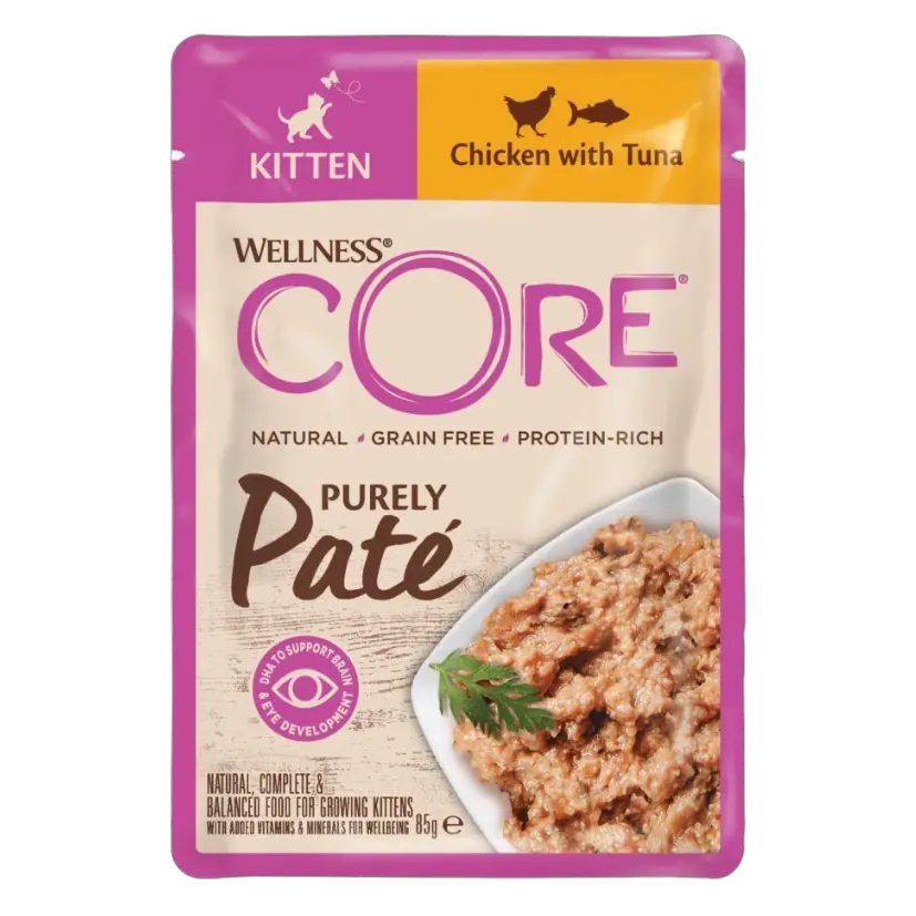 Wellness Core Kitten Pouch Chicken Tuna 85g Bundle – 24 × 85 g