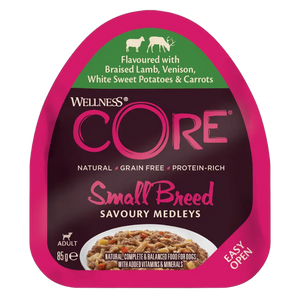 076344114567, Wellness Core Dog Wet Food Adult Small Breed Lamb Venison 85g, 1