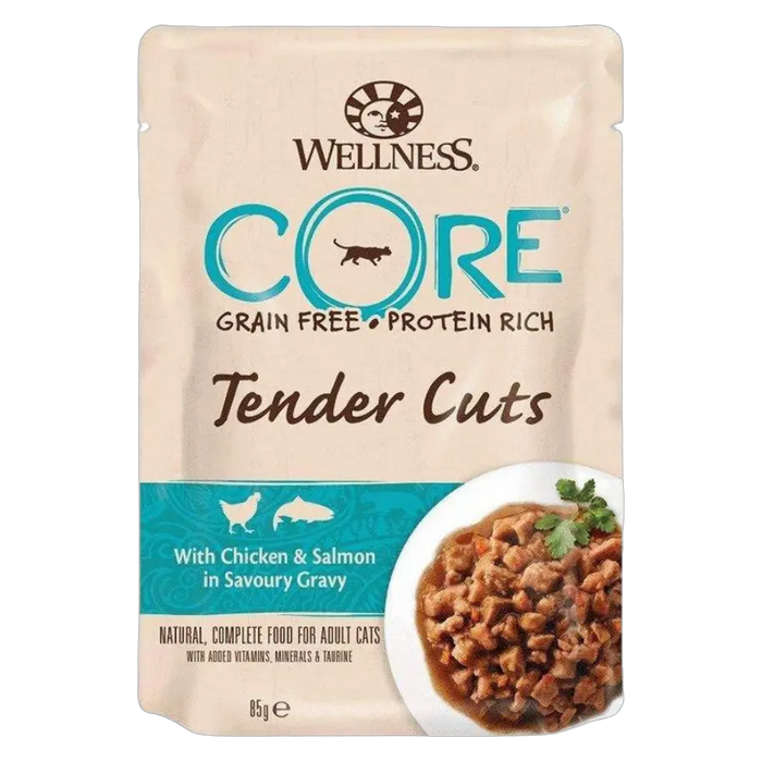 Wellness Core Cat Wet Food Tender Cuts Chicken Salmon in Gravy 85g Bundle – 24 × 85 g