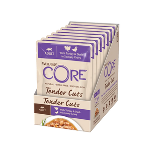 Wellness Core Cat Wet Food Tender Cuts Pouches Turkey Duck in Gravy 85g Core