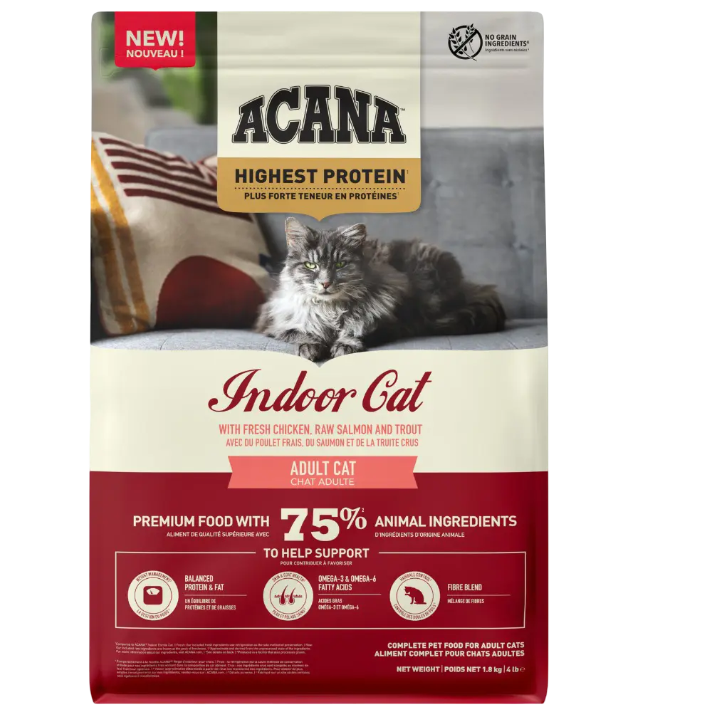 064992723972, Acana Indoor Cat Dry Food Fresh Chicken Raw Salmon Trout, 1