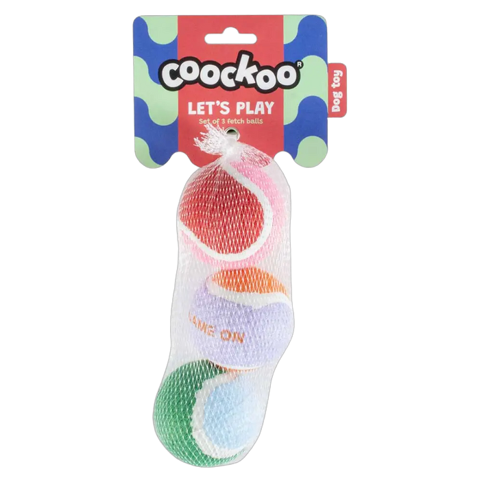 4047059485248, Coockoo Dog Toy Tennis Ball Let's Play 6.4cm Multicolour, 1