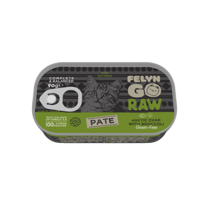6281001157847, Felyn Go Raw Kitten Wet Food Pate Arctic Char With Broccoli 90g, 1