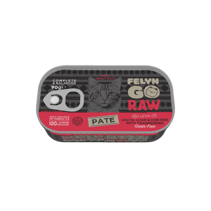 6281001157878, Felyn Go Raw Cat Wet Food Arctic Char & Cod Roe with Cranberries Pate 90g, 1