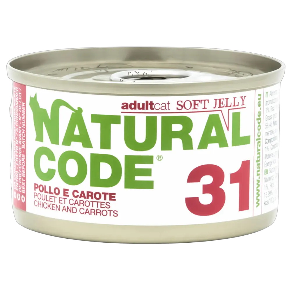 8033837553311, Natural Code Cat Wet Food Chicken & Carrots in Jelly 85g, 1