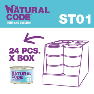 Natural Code Sterlised Cat Wet Food Tuna & Zucchini Adult Sterilized 85g Natural Code