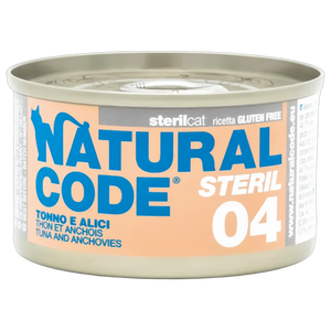 8033837554134, Natural Code Sterlised Cat Wet Food Tuna & Anchovies 85g, 1