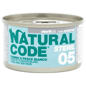 8033837554141, Natural Code Sterlised Cat Wet Food Tuna & Sea Bass 85g, 1