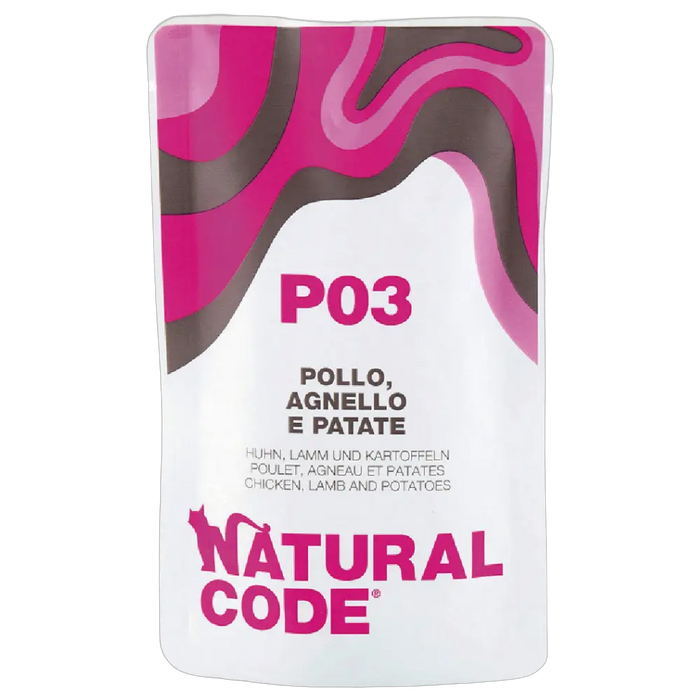 8033837552093, Natural Code Cat Wet Food Pouch Chicken Lamb & Potatoes 70g, 1