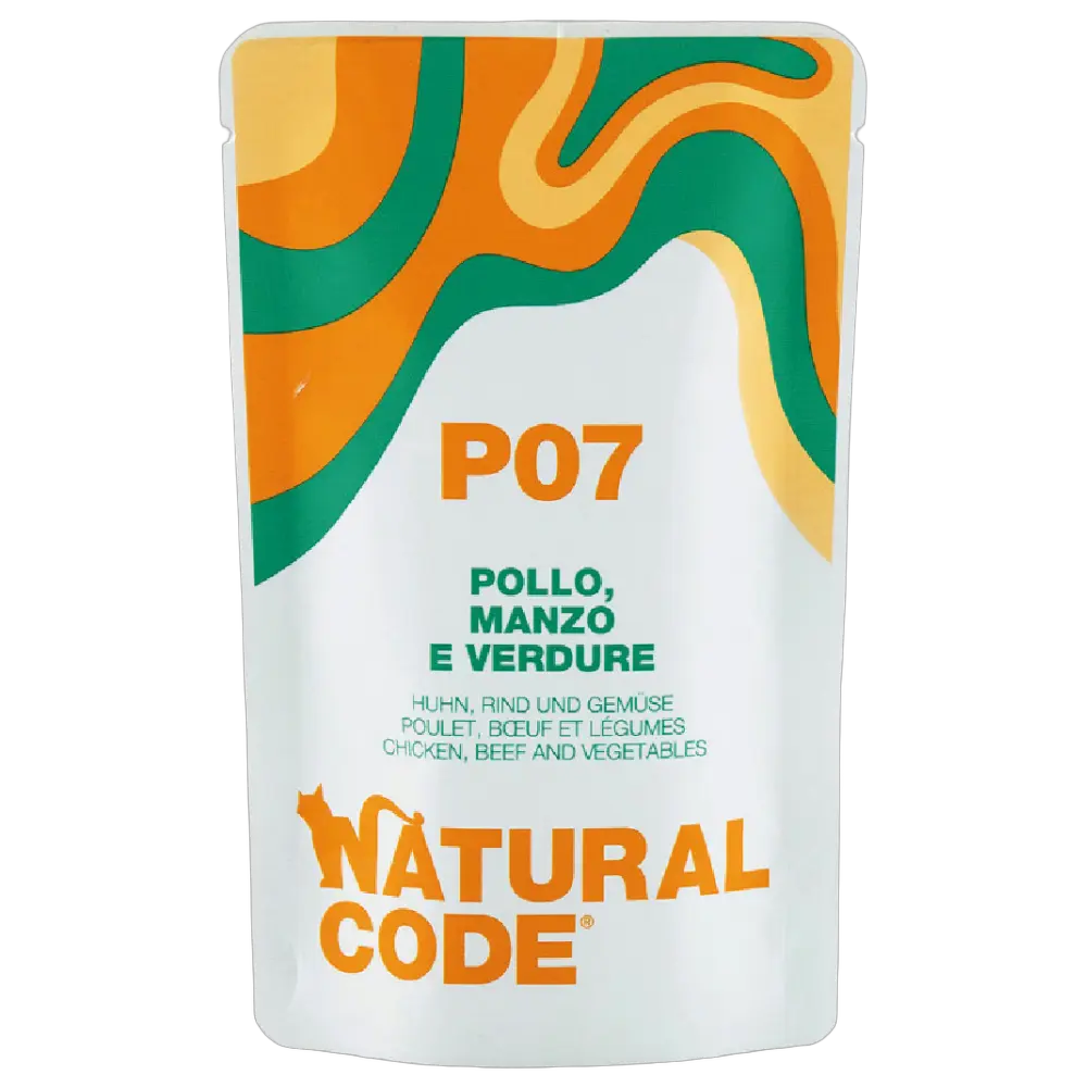 8033837552130, Natural Code Cat Wet Food Pouch Pouch Chicken Beef & Vegetables Adult 70g, 1
