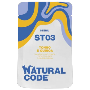 8033837552208, Natural Code Sterlised Cat Wet Food Pouch Tuna Quinoa Adult 70g, 1