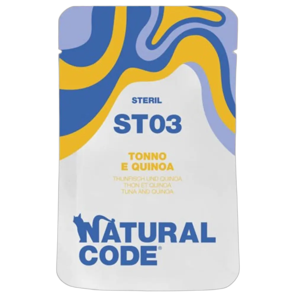 Natural Code Sterlised Cat Wet Food Pouch Tuna Quinoa Adult 70g Bundle – 24 × 70 g