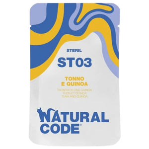 Natural Code Sterlised Cat Wet Food Pouch Tuna Quinoa Adult 70g Natural Code