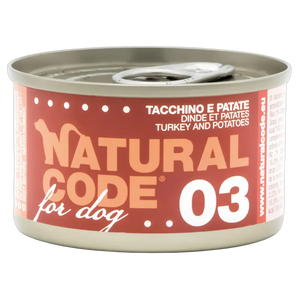 8033837558132, Natural Code Dog Wet Food Turkey & Potatoes 90g, 1