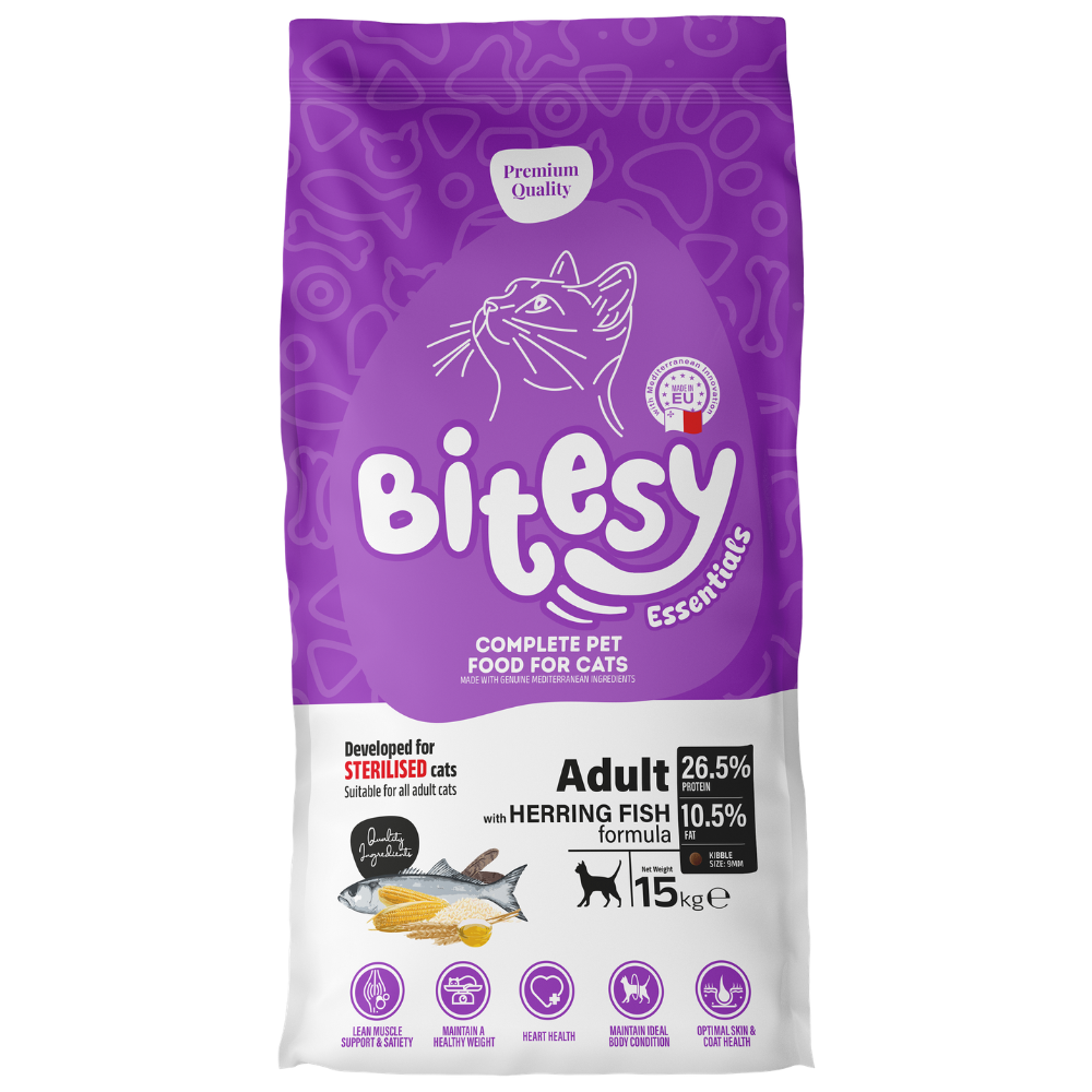 Bitsey Essentials Sterilized Cat Dry Food Fish 15kg