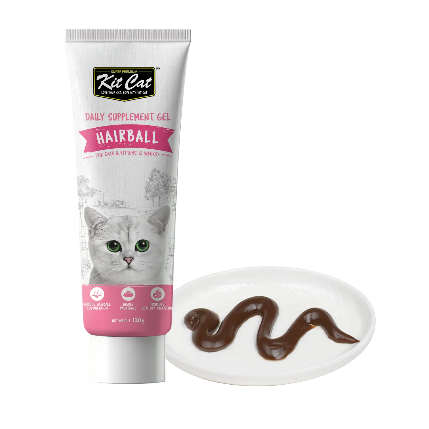 Kit Cat Hairball Daily Supplement Gel 120g for Cat & Kittens Kit Cat