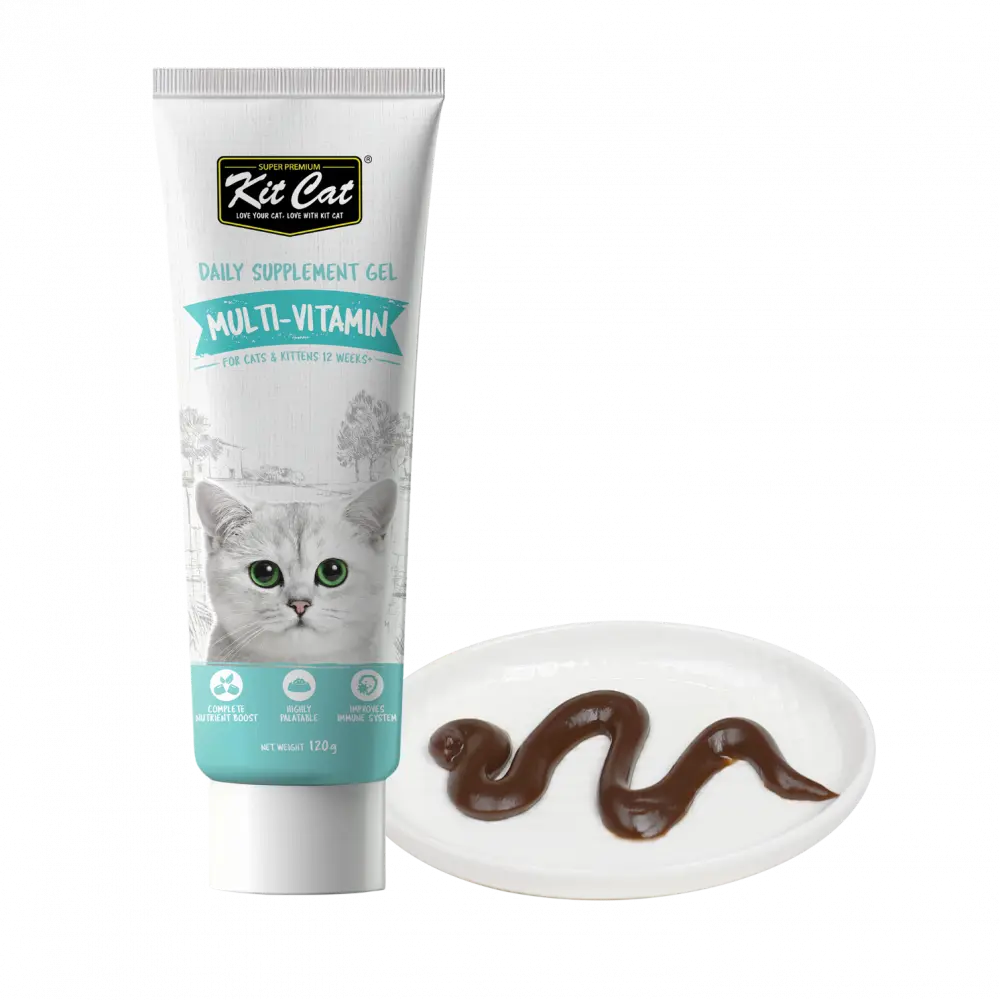 Kit Cat Multivitamin Daily Supplement Gel 120g for Cat & Kittens Kit Cat