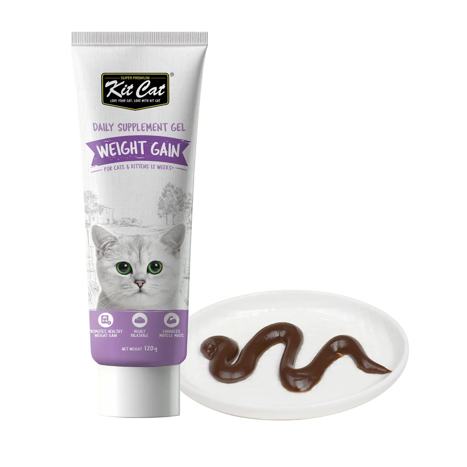 Kit Cat Weight Gain Daily Supplement Gel 120g for Cat & Kittens Kit Cat