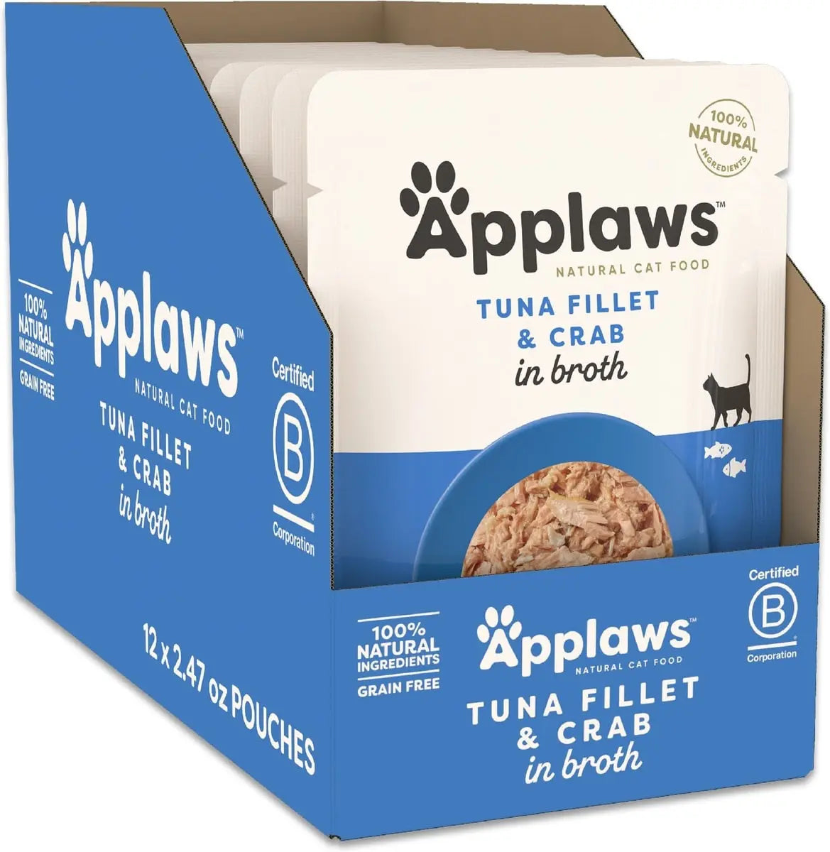 Applaws Cat Wet Food Pouch Tuna with Crab in Broth 70g Applaws